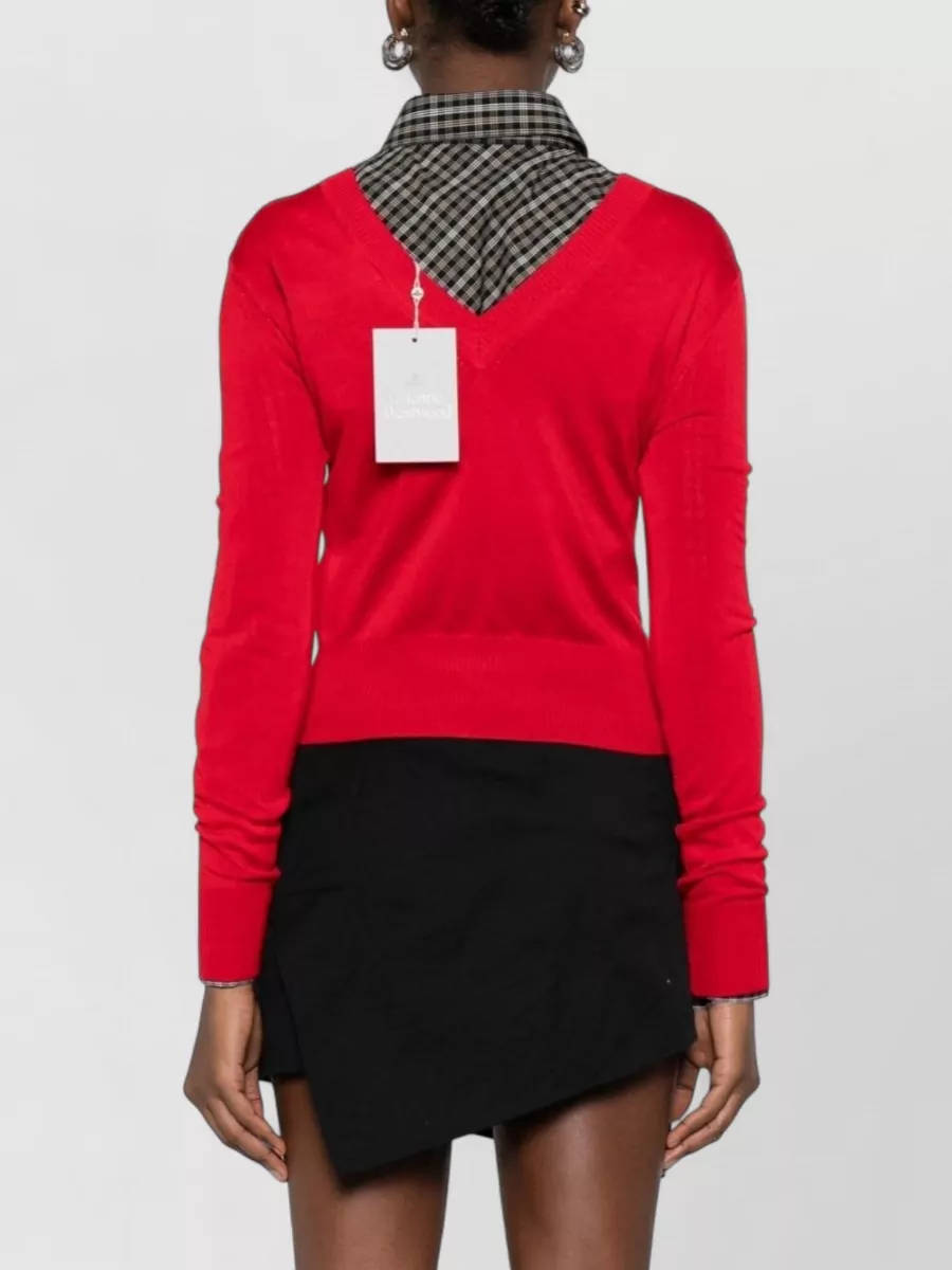 Vivienne Westwood Knit Sweater Long Sleeves V Neckline