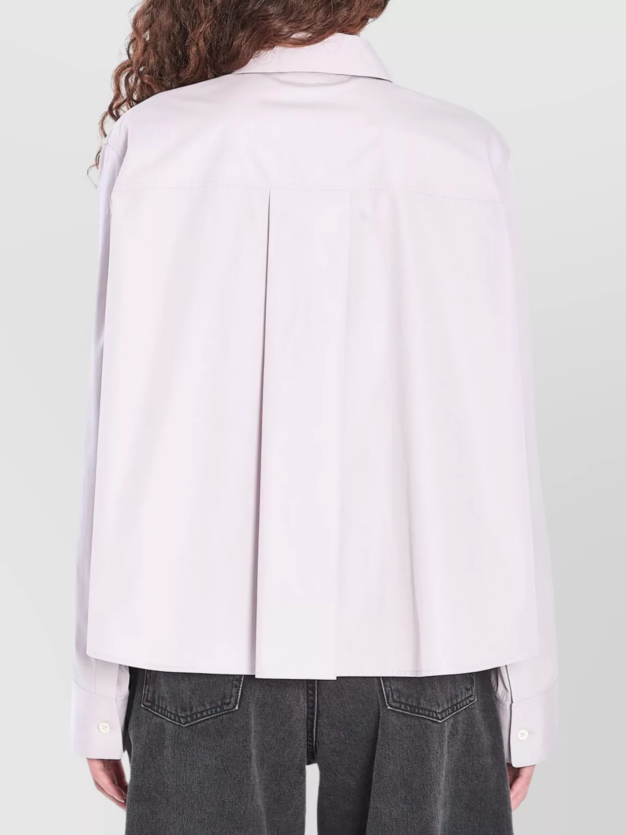 Loewe Back Pleated Collared Cropped Shirt