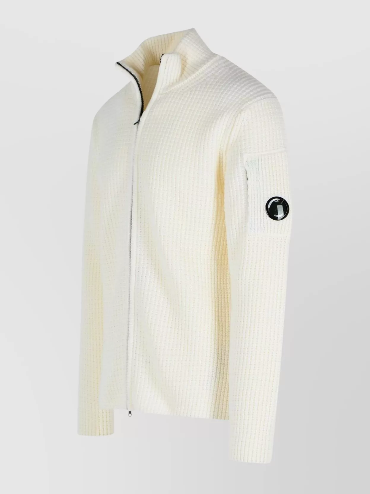 C.p. Company Wool Blend Sweater High Collar In Neutral