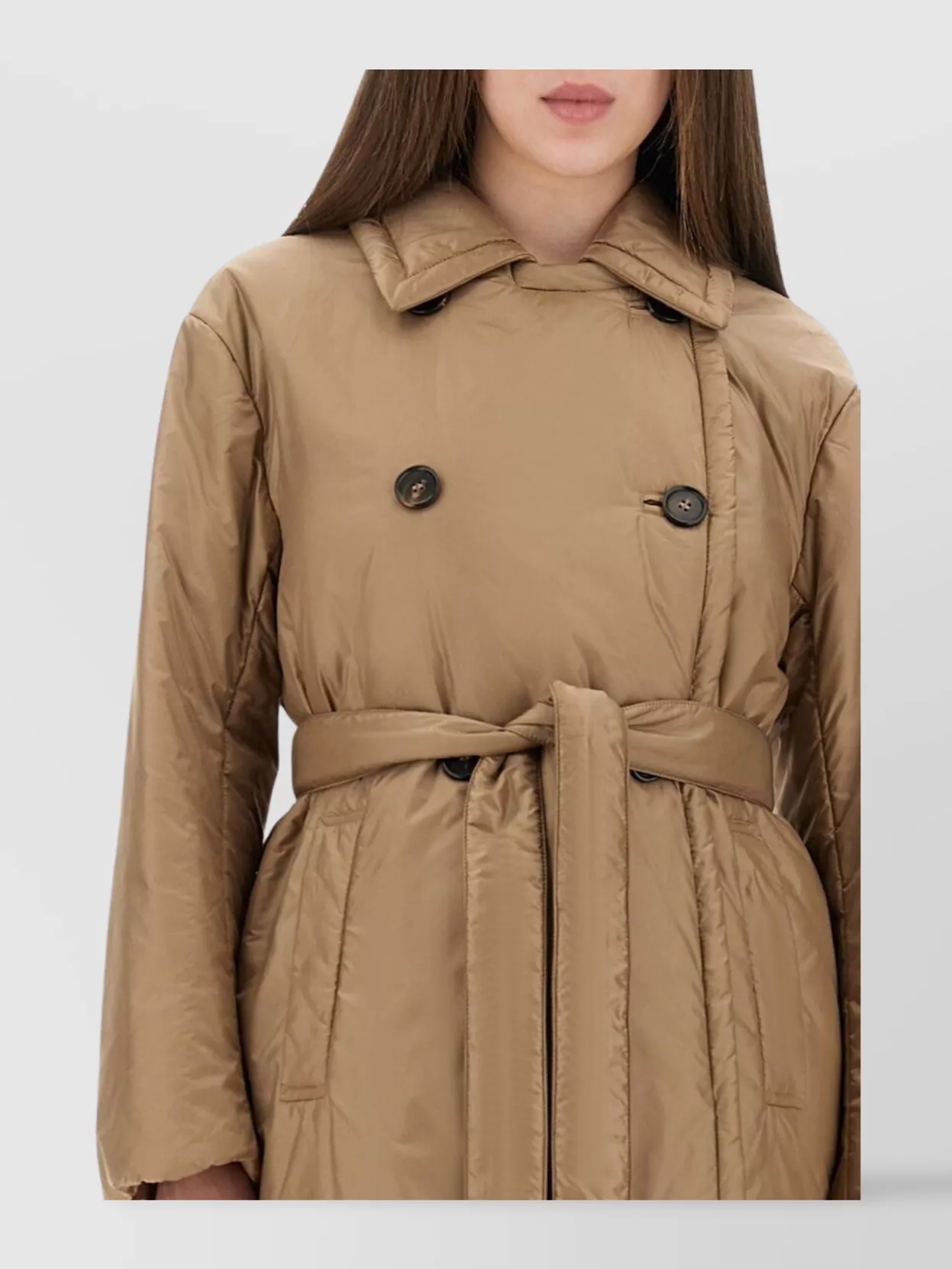 S Max Mara Padded Trench Coat Belted Waist