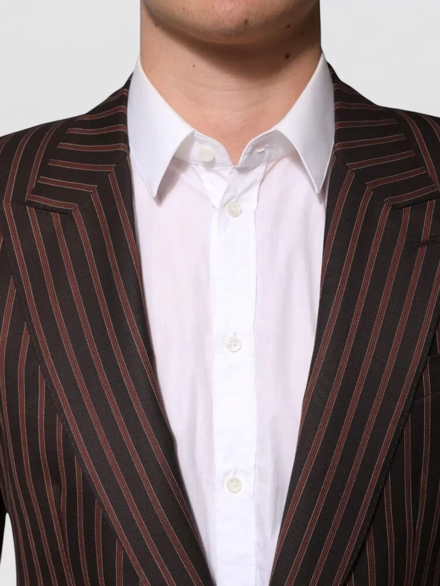 Dolce&Gabbana Virgin Wool Stripe Single Breasted Blazer