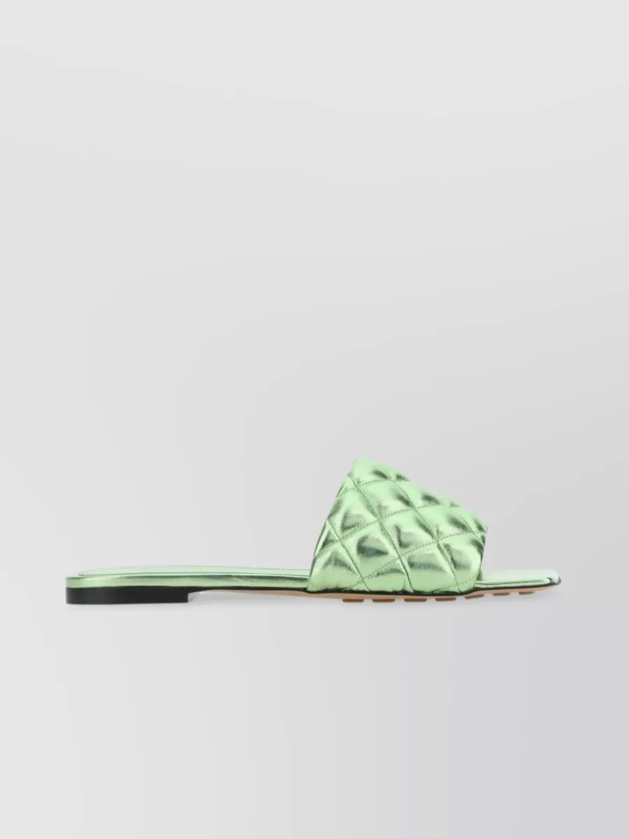 Shop Bottega Veneta Quilted Design Nappa Leather Slippers In Pastel