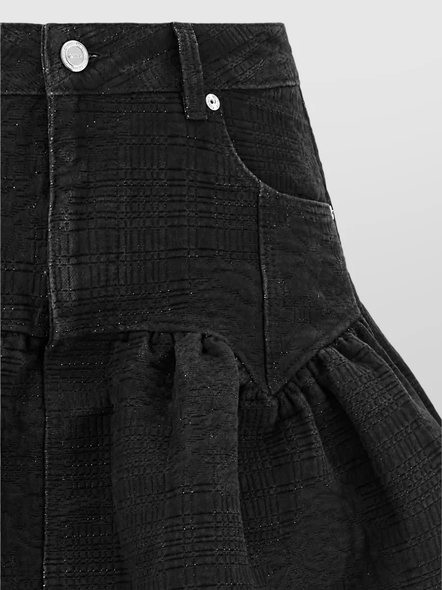 Ganni Lurex Denim Mini Skirt