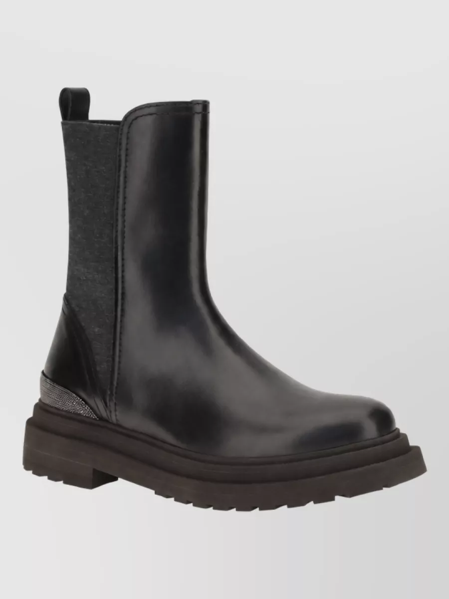 Brunello Cucinelli Leather Chelsea Ankle Boots