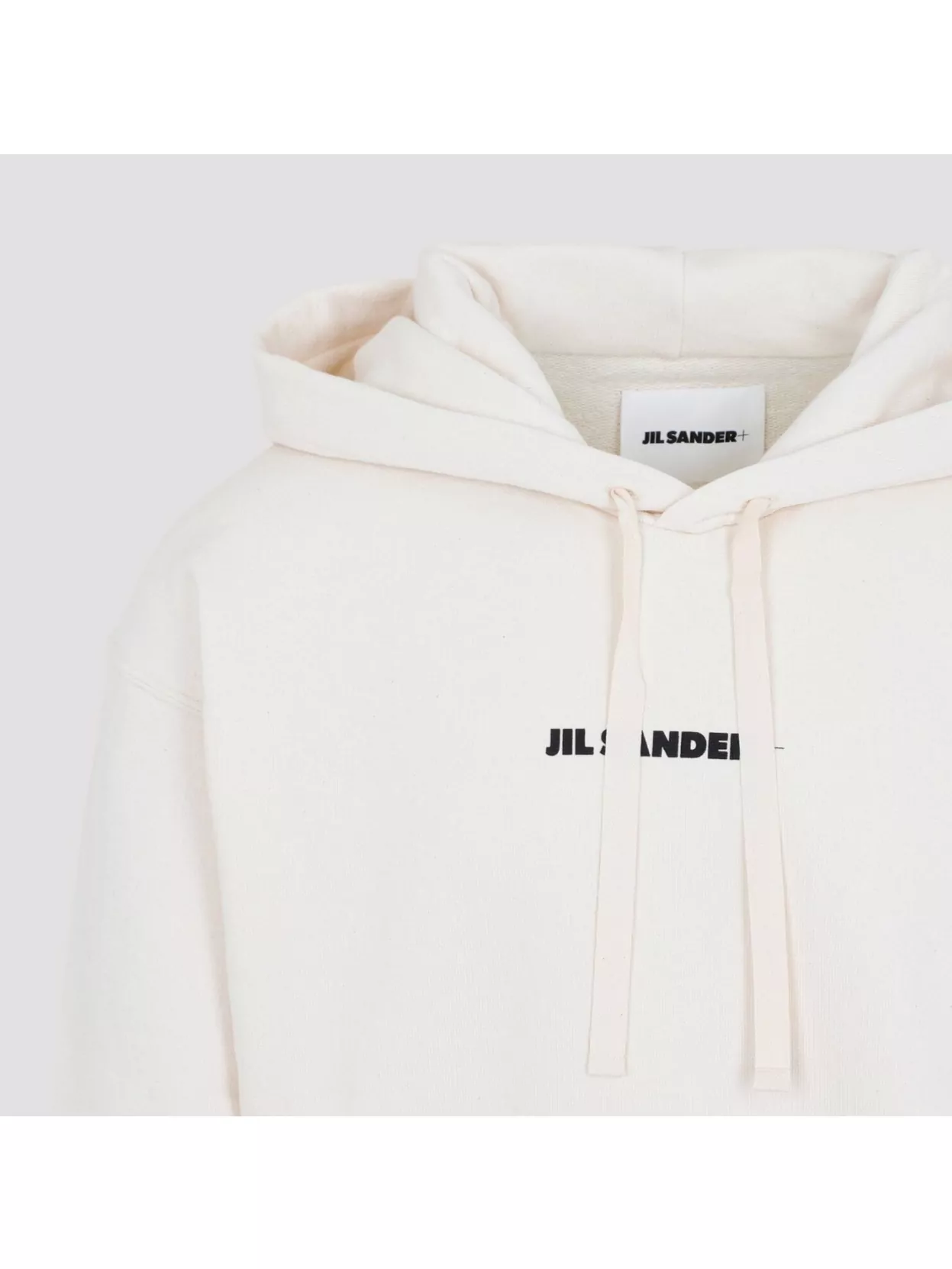 Jil Sander Plus Hooded Cotton Sweatshirt Dropped Shoulders