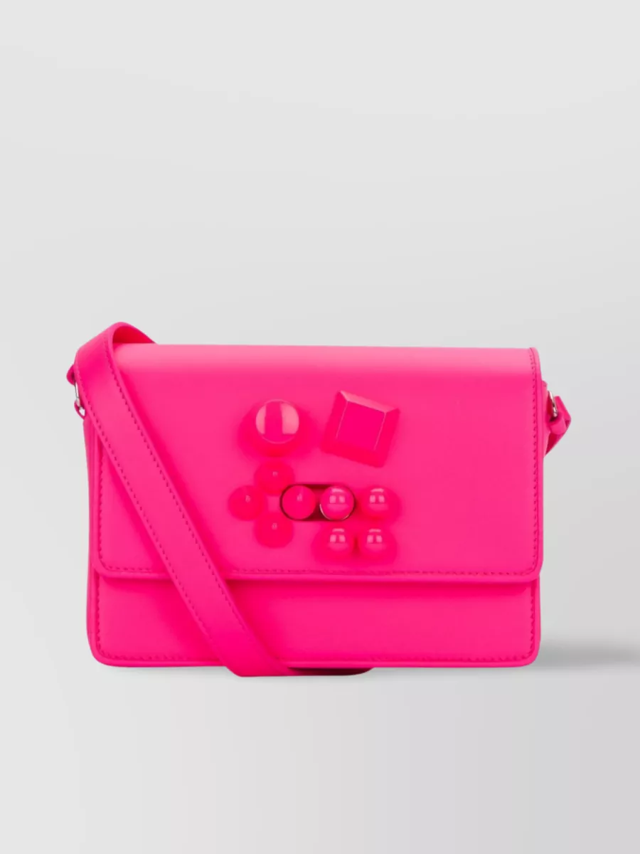 Shop Christian Louboutin Chic Cross-body With Chain Strap And Embellishments In Pink