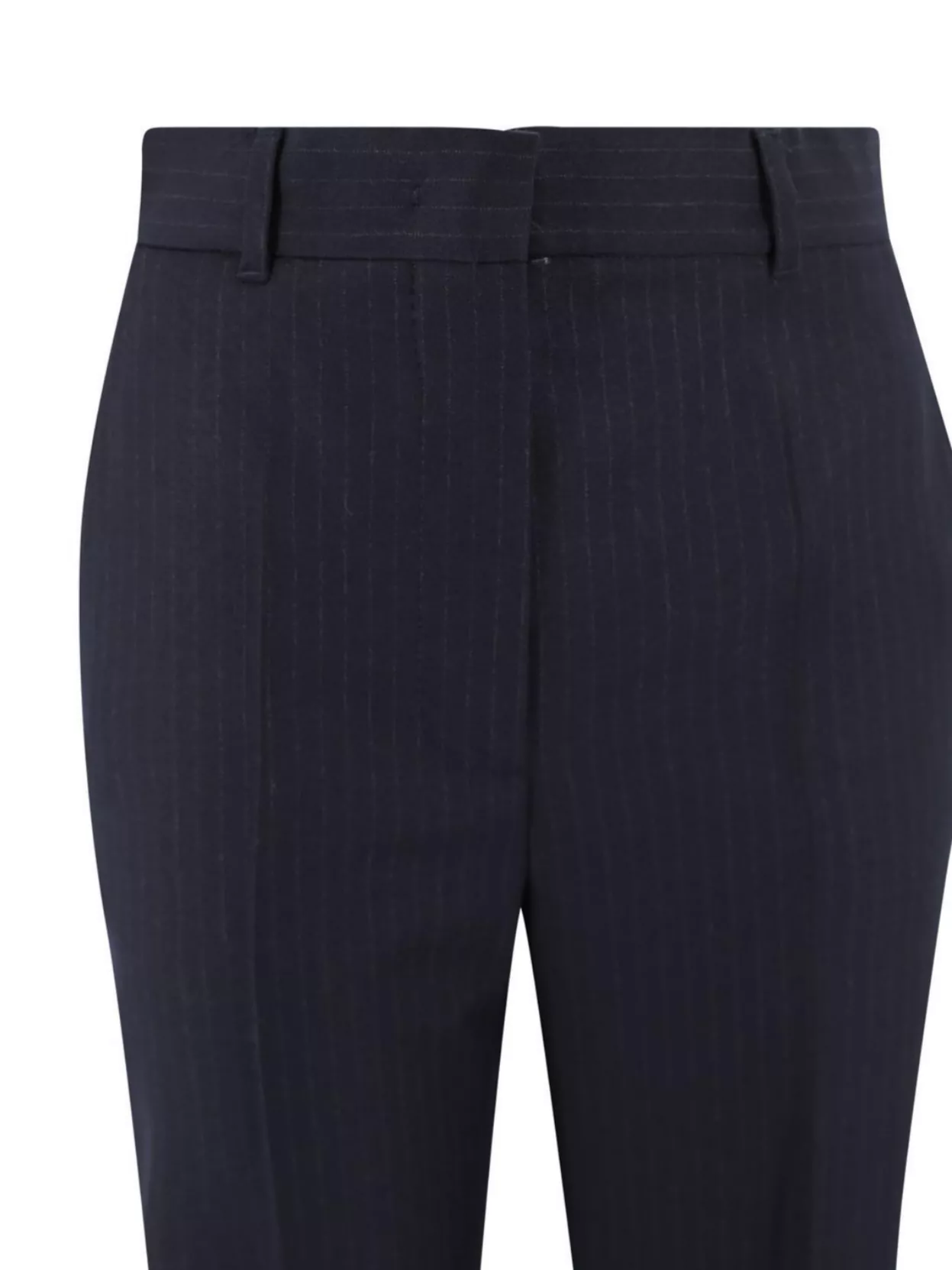 S Max Mara Wool Stretch Pinstripe Trousers With Straight Leg