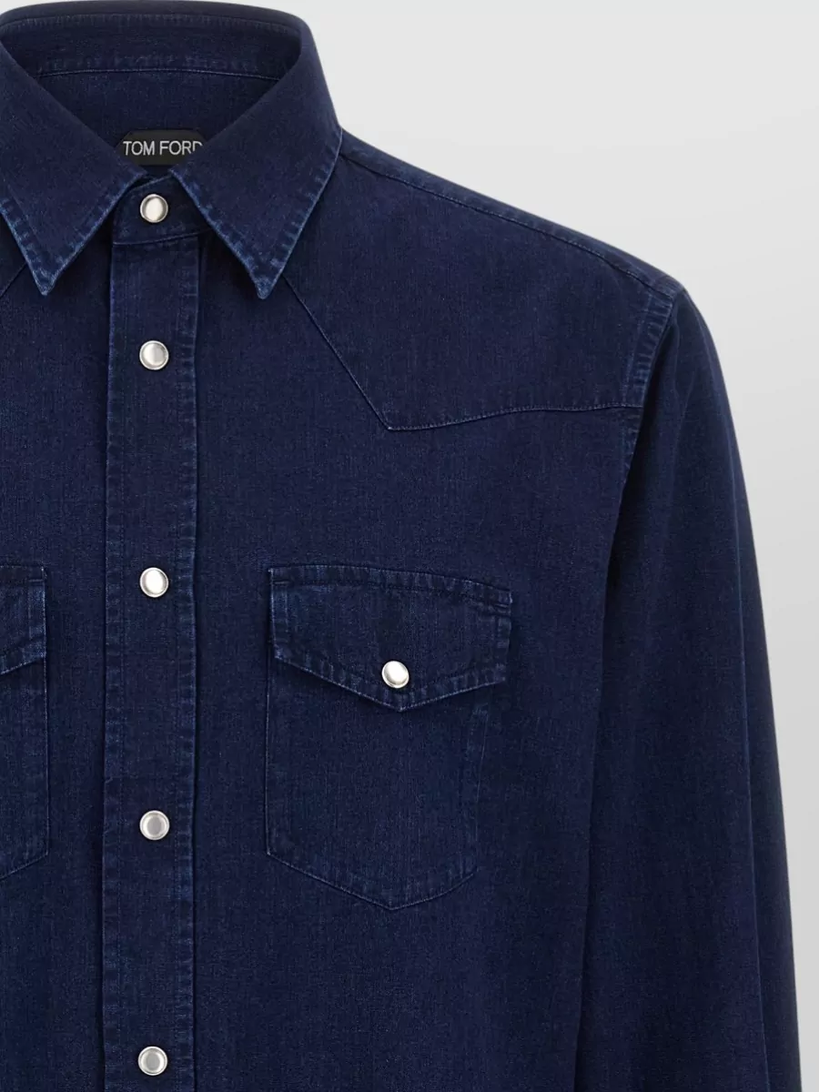 Tom Ford Western Style Shirt Button Down Collar