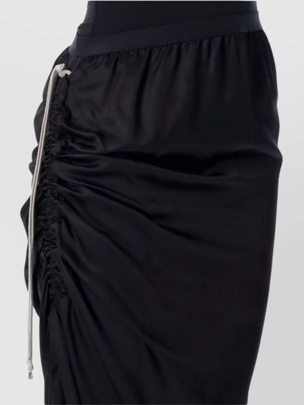 Rick Owens Draped Drawstring Maxi Ruched Side Slit