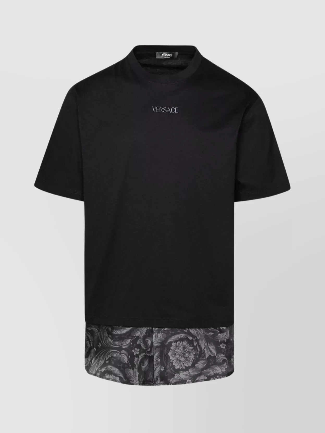 Shop Versace Floral Hem Detail T-shirt