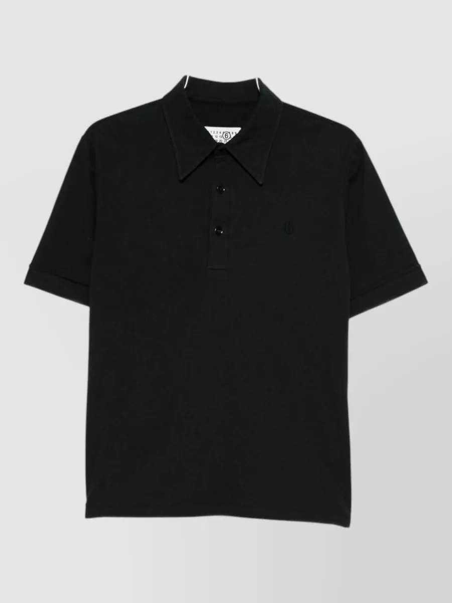Mm6 Maison Margiela Cotton Logo-Embroidered Short-Sleeve Polo Shirt