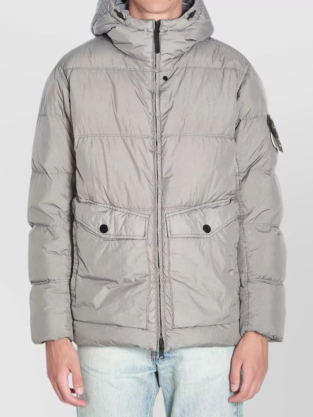 Stone Island Crinkle Reps Ny Puffer Jacket In Gray