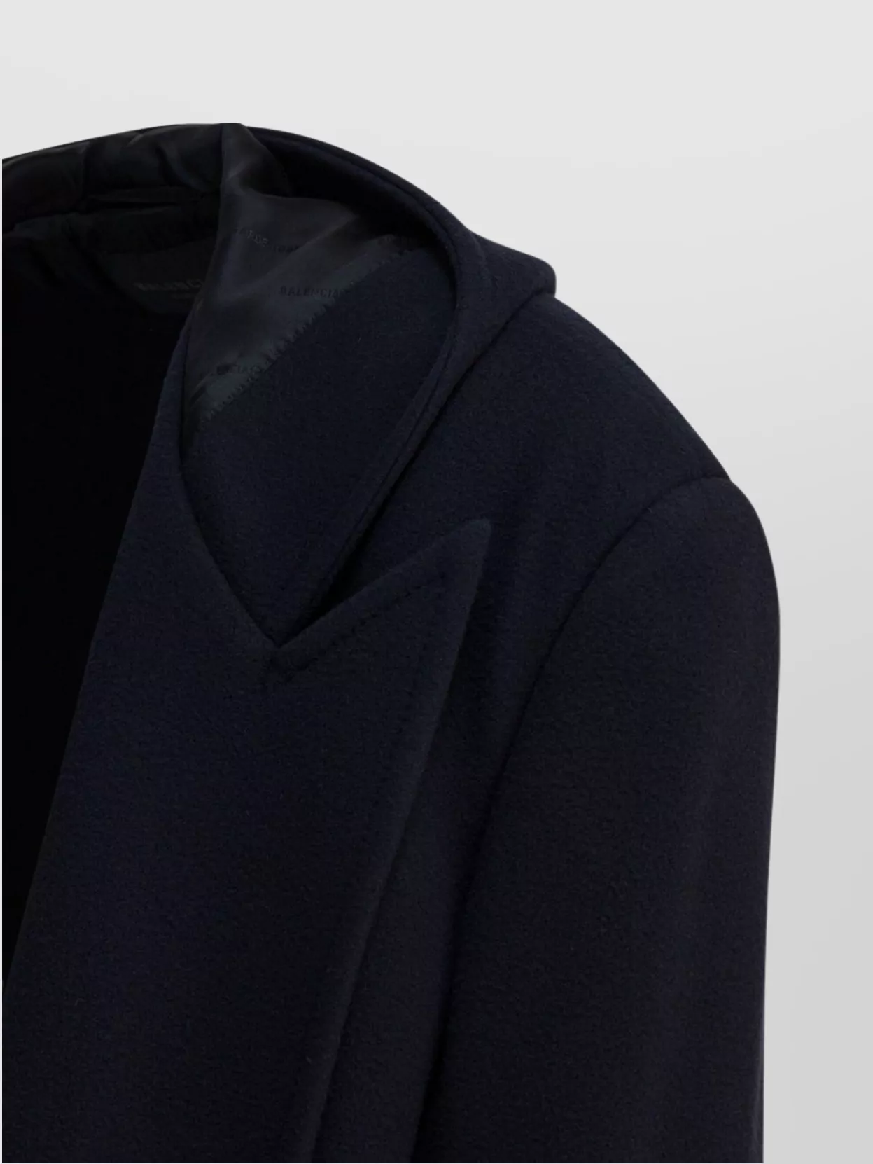 Balenciaga Hooded Short Coat Lapel Collar