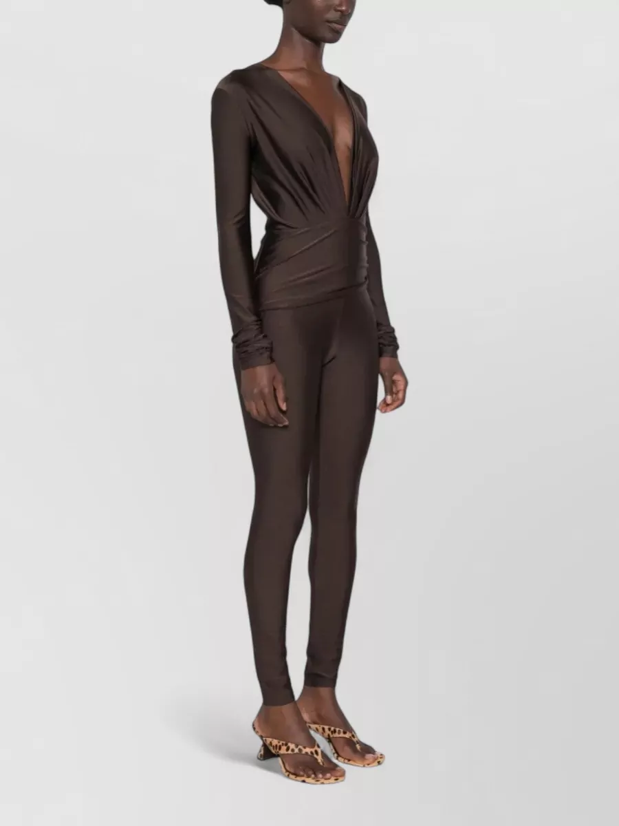 The Andamane Plunging V-Neck Open-Back Jumpsuit