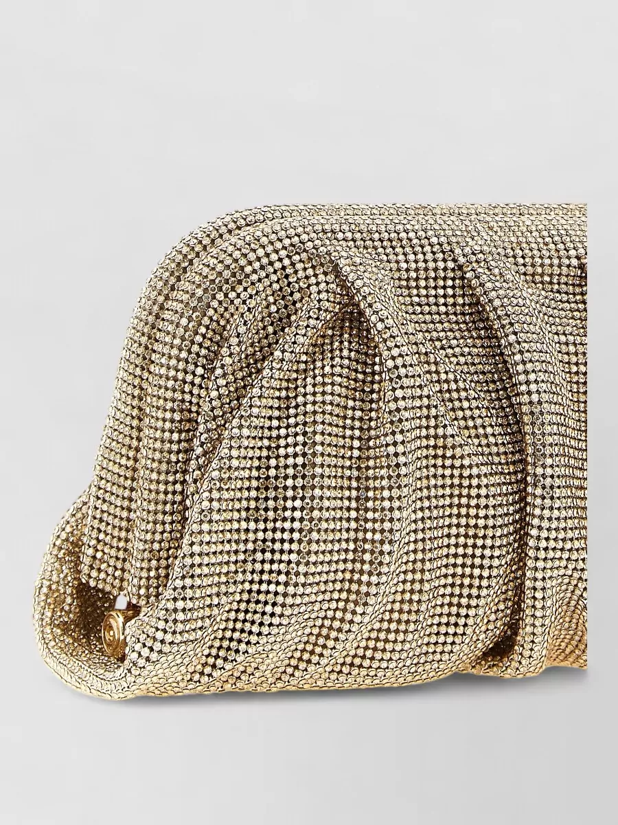 Benedetta Bruzziches Crystal-Embellished Draped Clutch Bag
