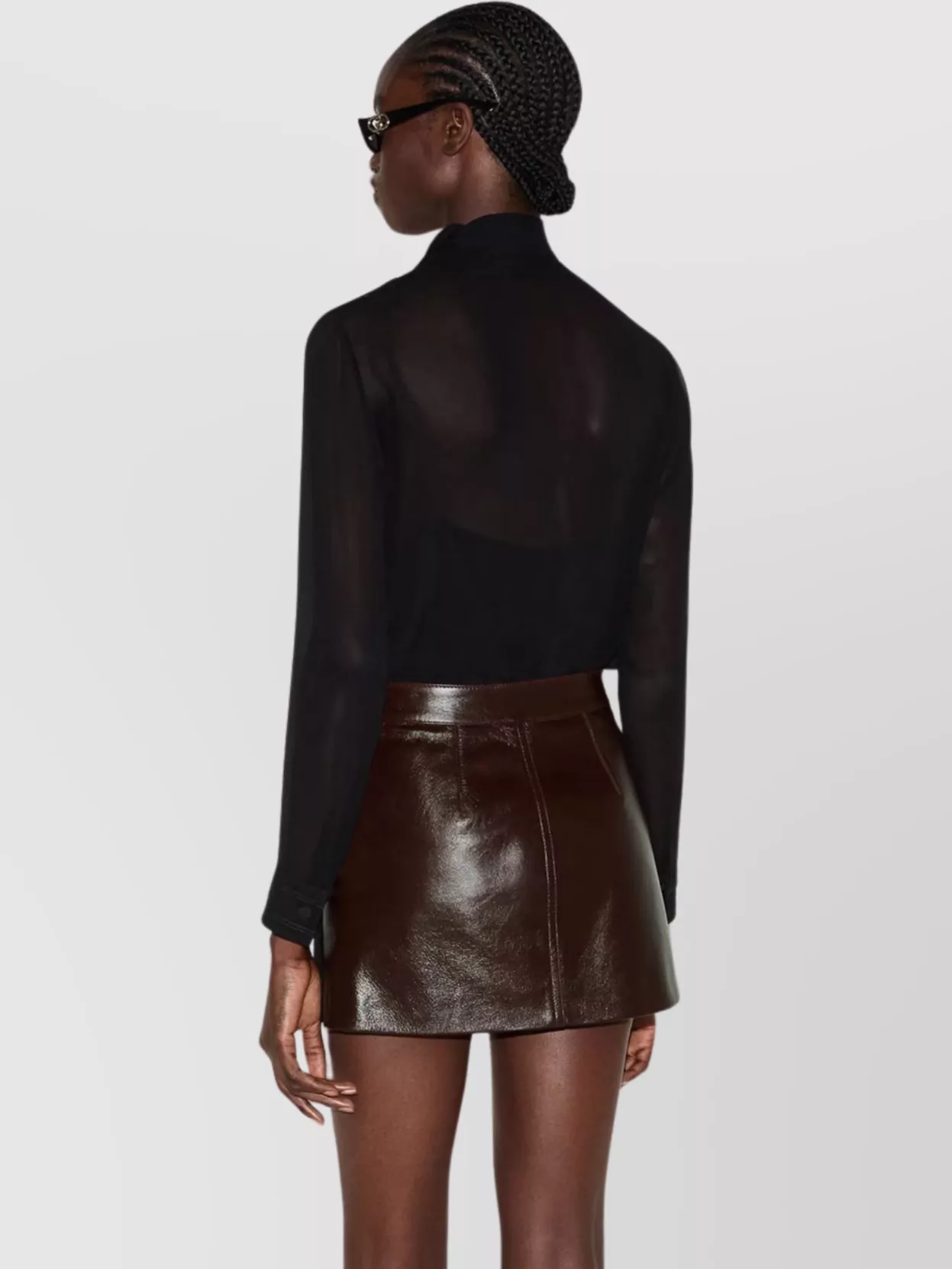 Gucci Silk Bow-Tie Collar Top Light