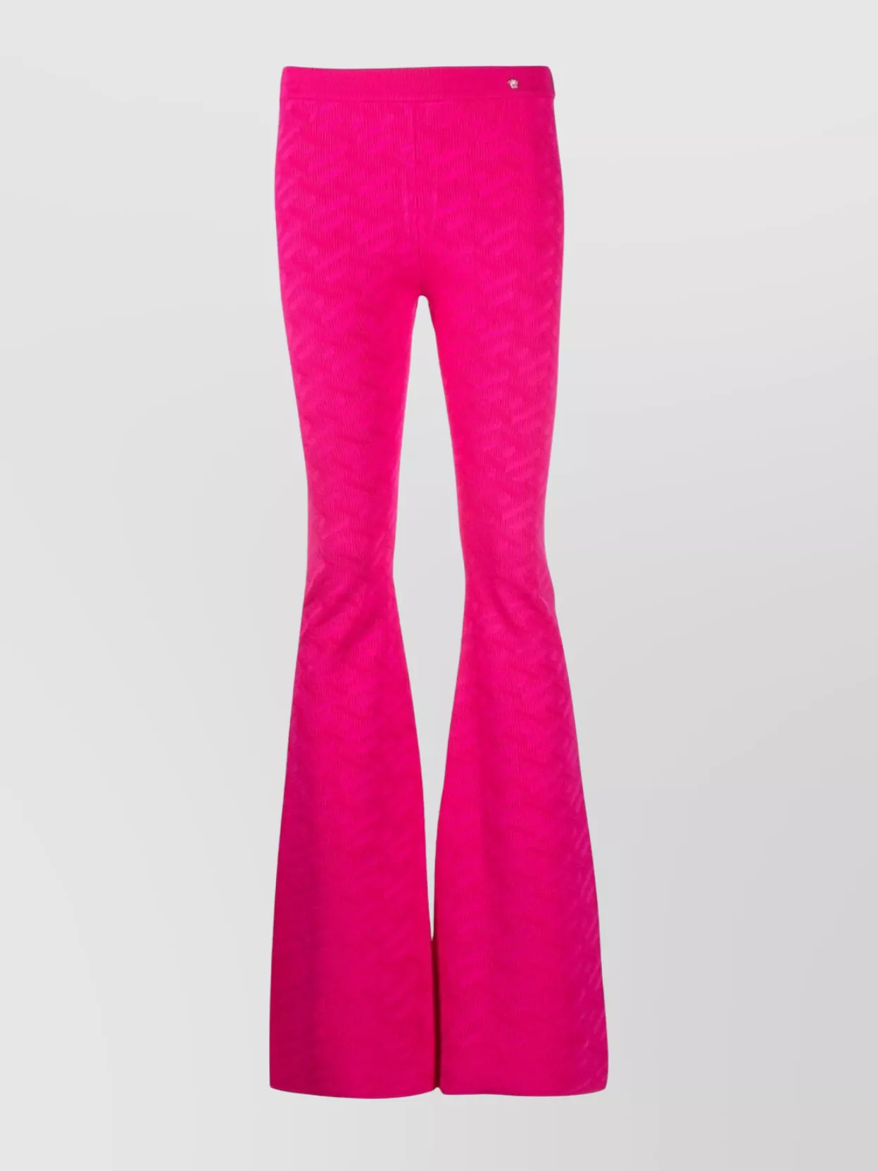 Shop Versace La Greca Flared Waistband In Signature Pattern In Pink