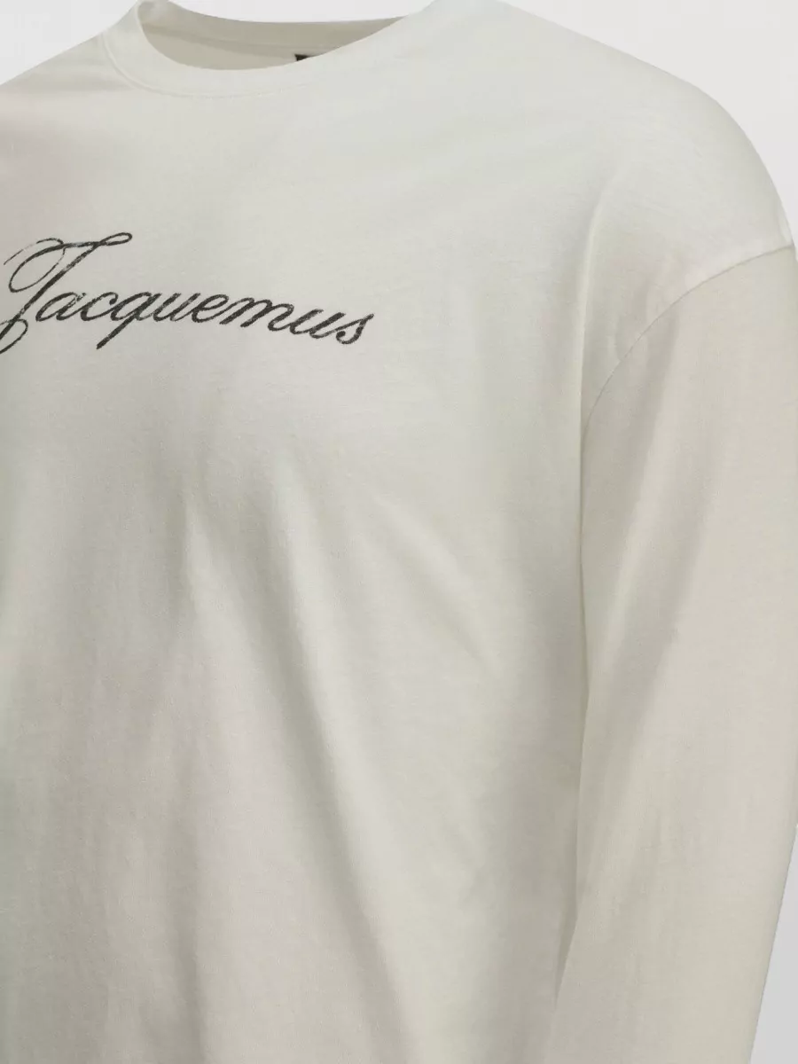 Jacquemus Ribbed Long-Sleeve Logo-Print T-Shirt