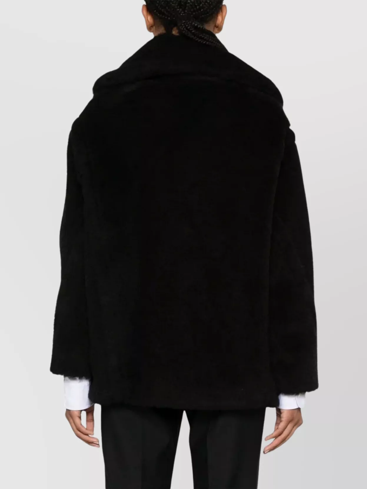 Max Mara Wide Lapel Alpaca Wool Blend Coat