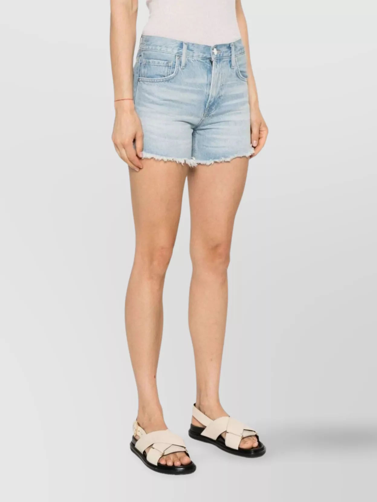 Frame High Waisted Denim Shorts