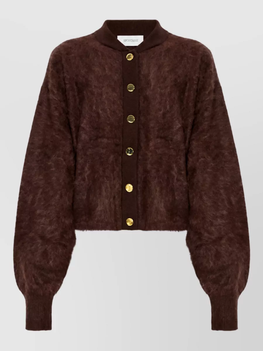 Sportmax Brushed cashmere round-neck cardigan