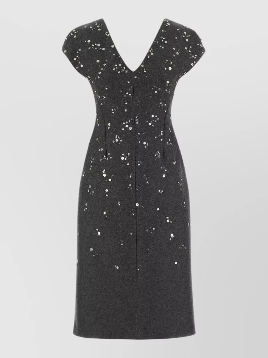 Jil Sander wool felt midi dress