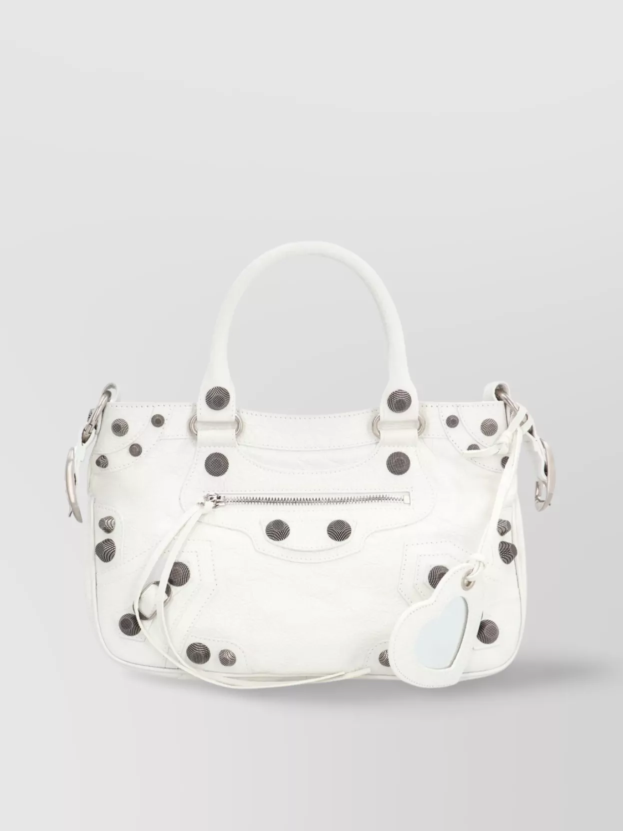 Balenciaga Green Leather Shoulder Handbag With Magnetic Closure And Metal Details