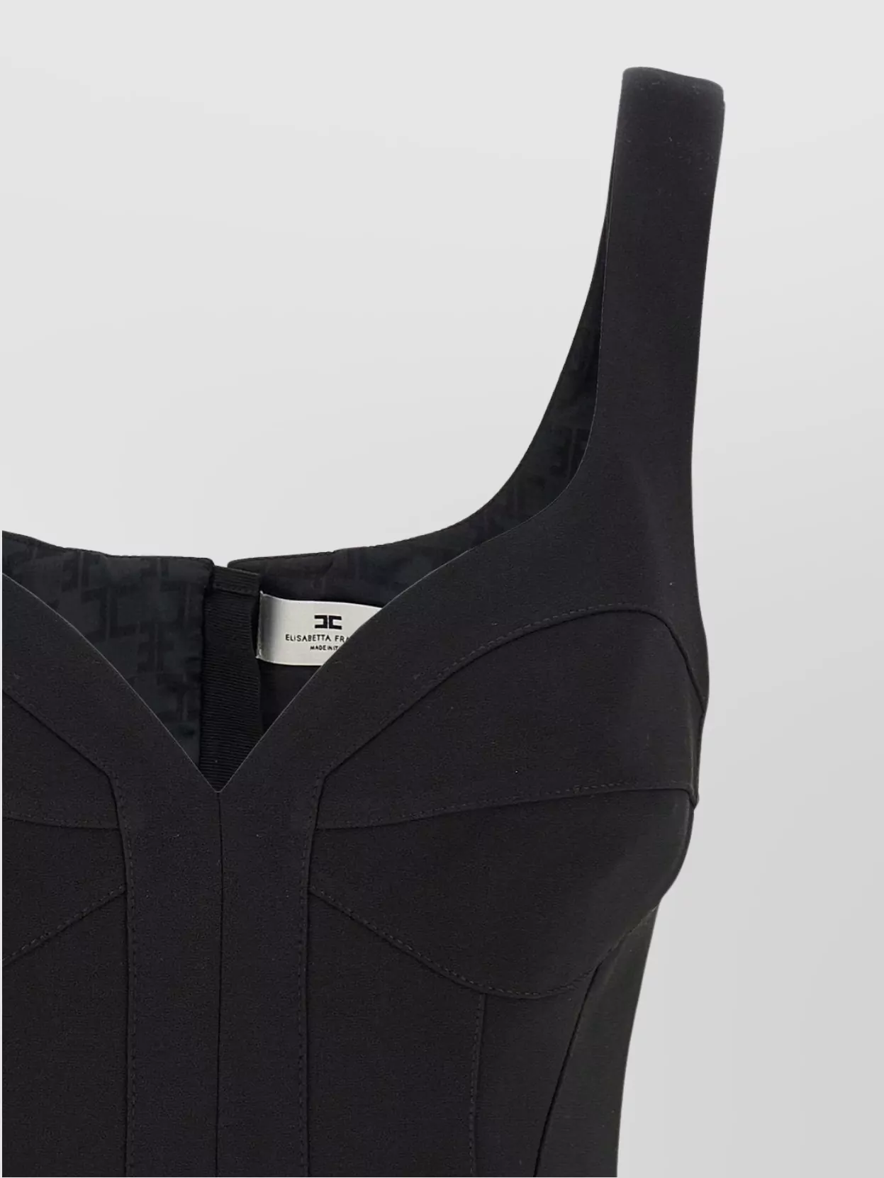 Elisabetta Franchi Square Neckline Sleeveless Fitted Silhouette Top