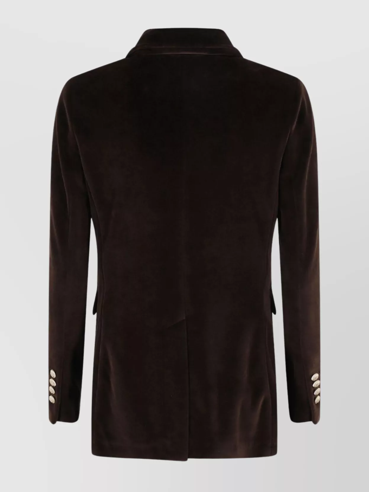 Circolo 1901 Velvet Double-breasted Jacket With Peak Lapels In Brown