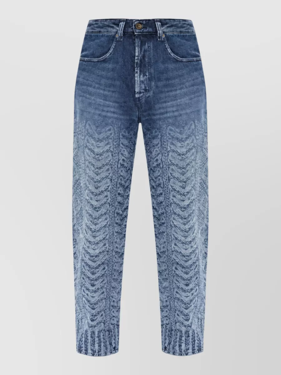 Diesel printed straight-leg jeans
