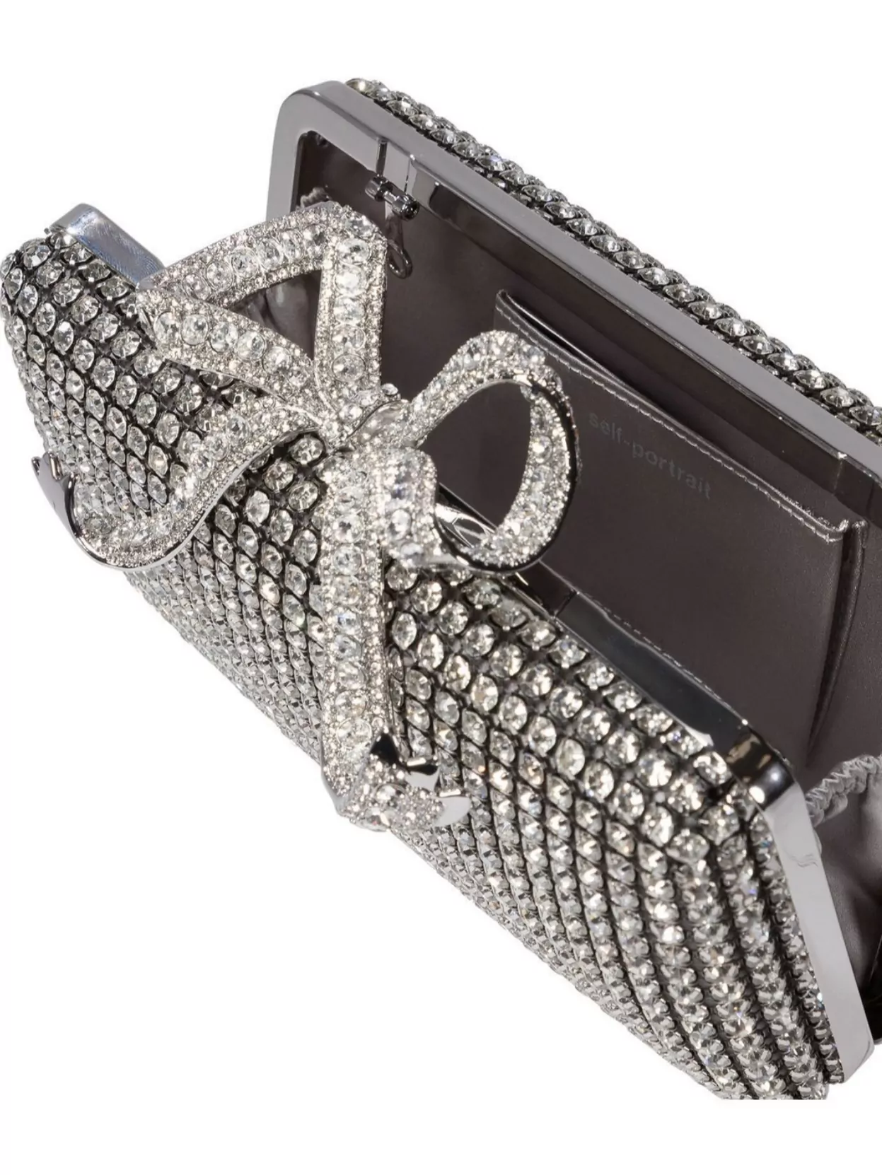 Self-Portrait Bow Chain Rhinestone Clutch Bags