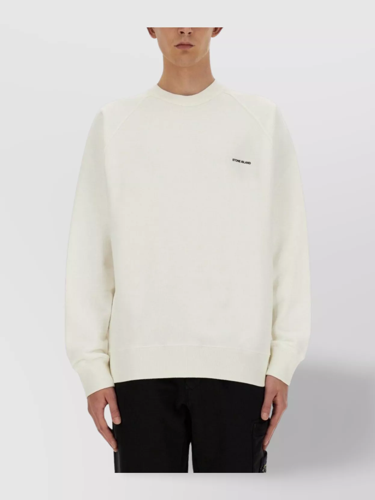 Stone Island Logo Sweatshirt Raglan Sleeves