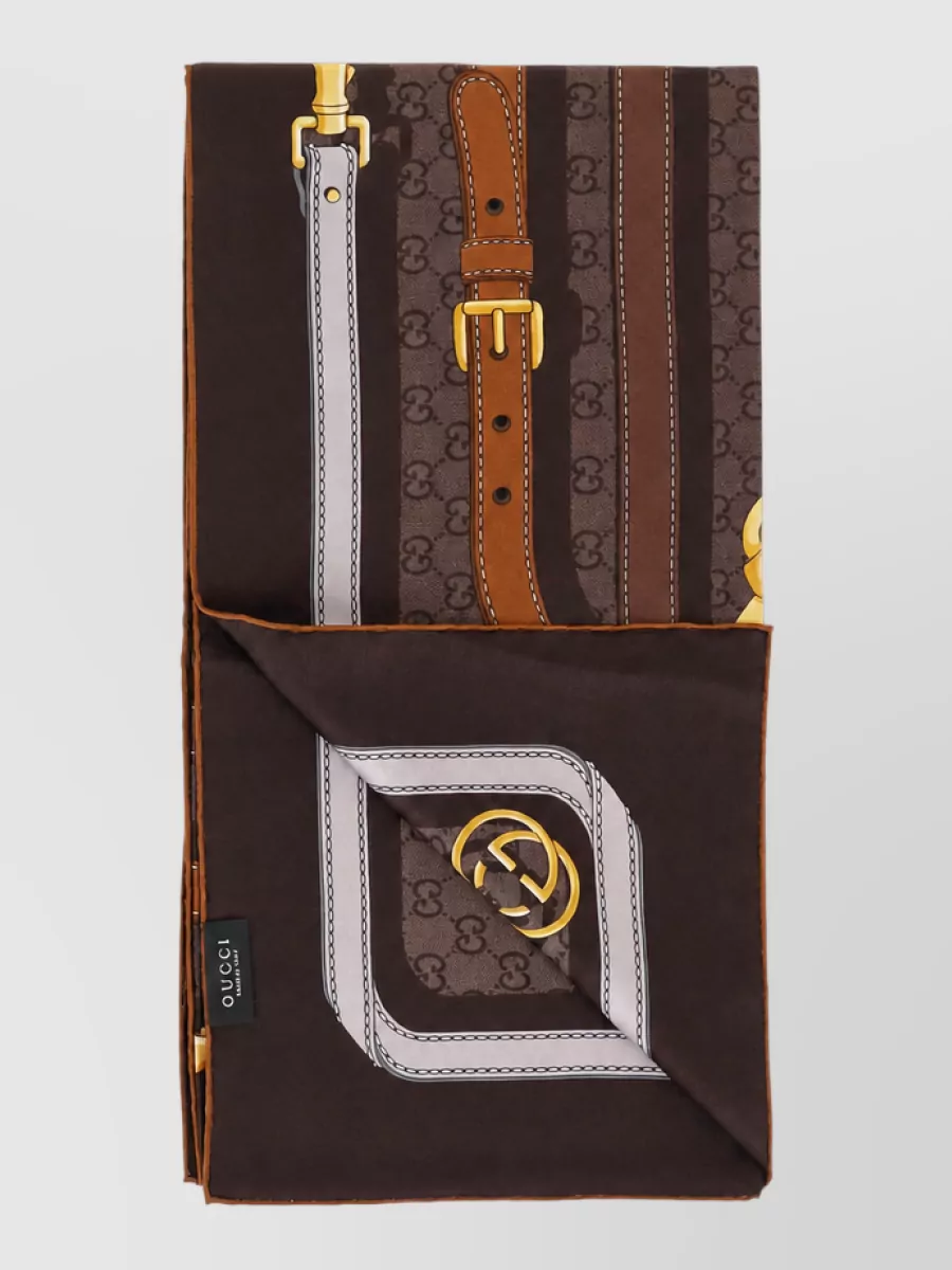Gucci Silk Jacquard Printed Square Scarf