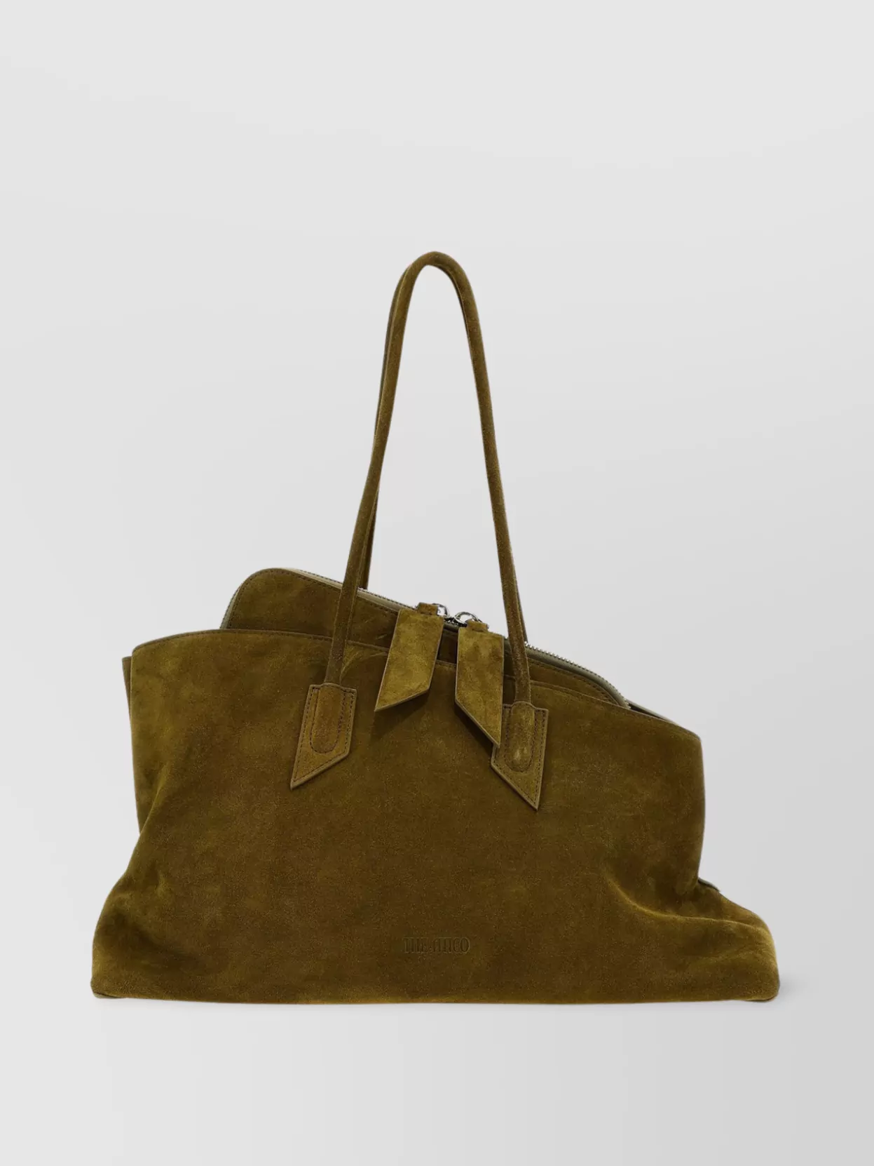 Attico Suede Finish Tote Bag With Double Handles In Green