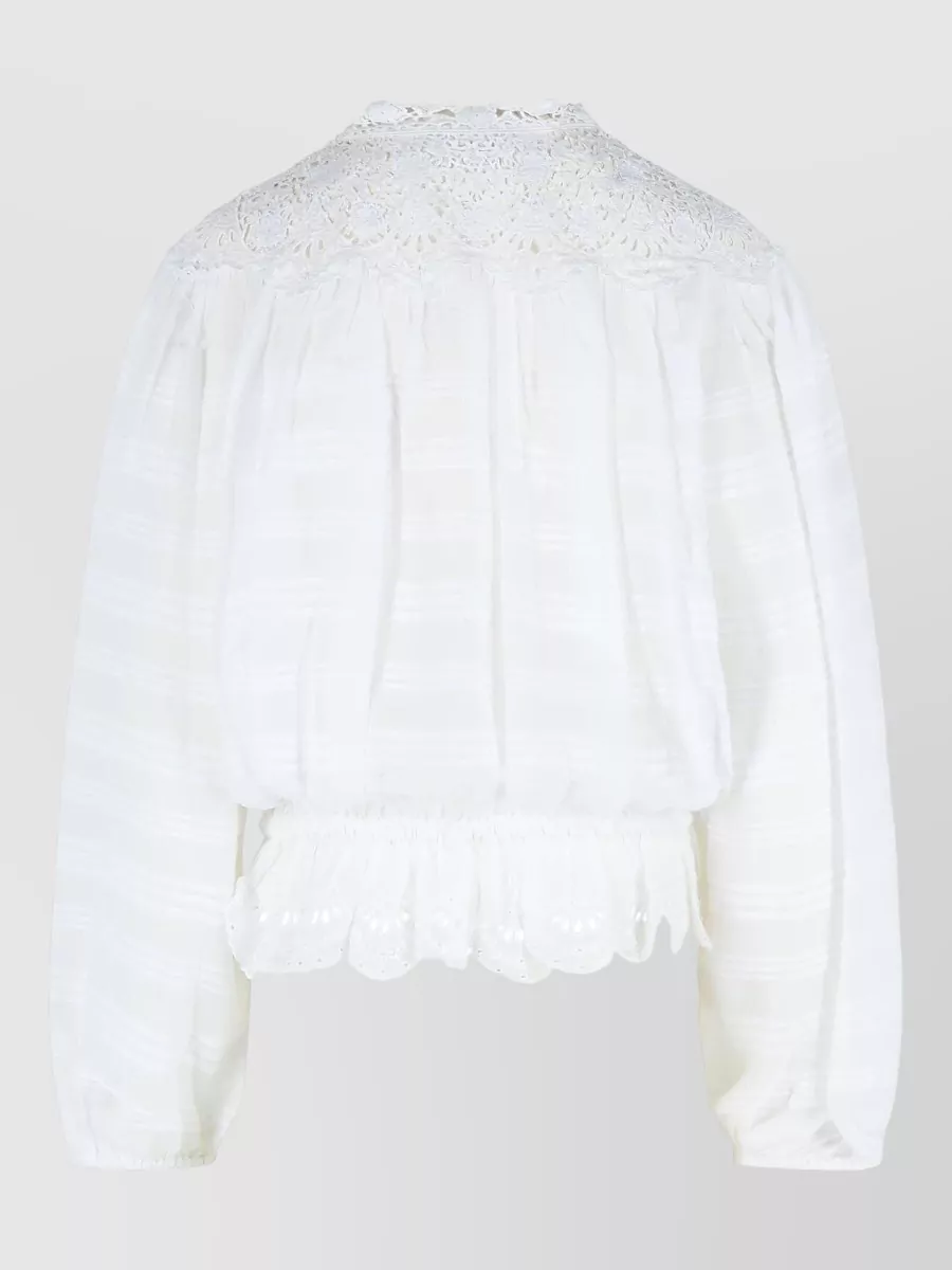 Isabel Marant Etoile Polly Cotton Shirt Lace Detail Hem