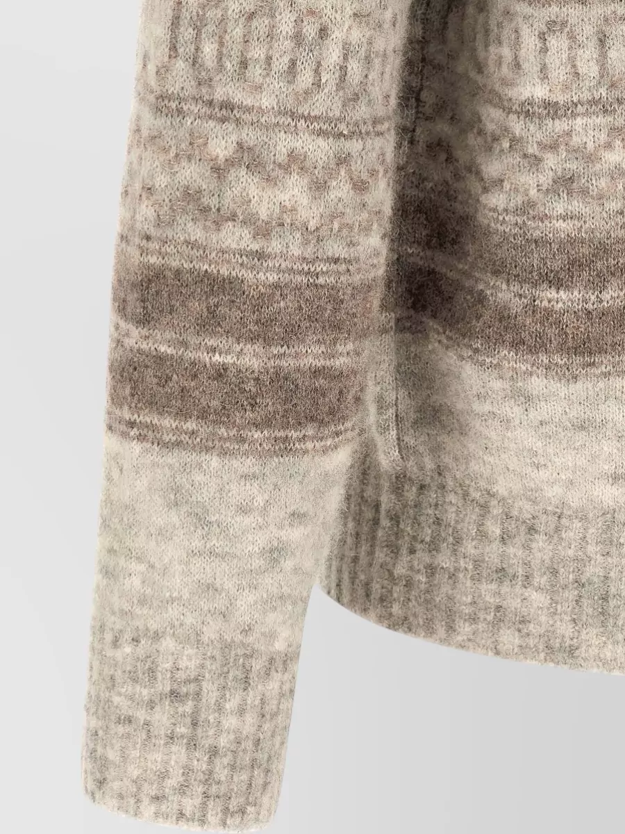 Brunello Cucinelli Alpaca Cashmere Jacquard Zip Cardigan