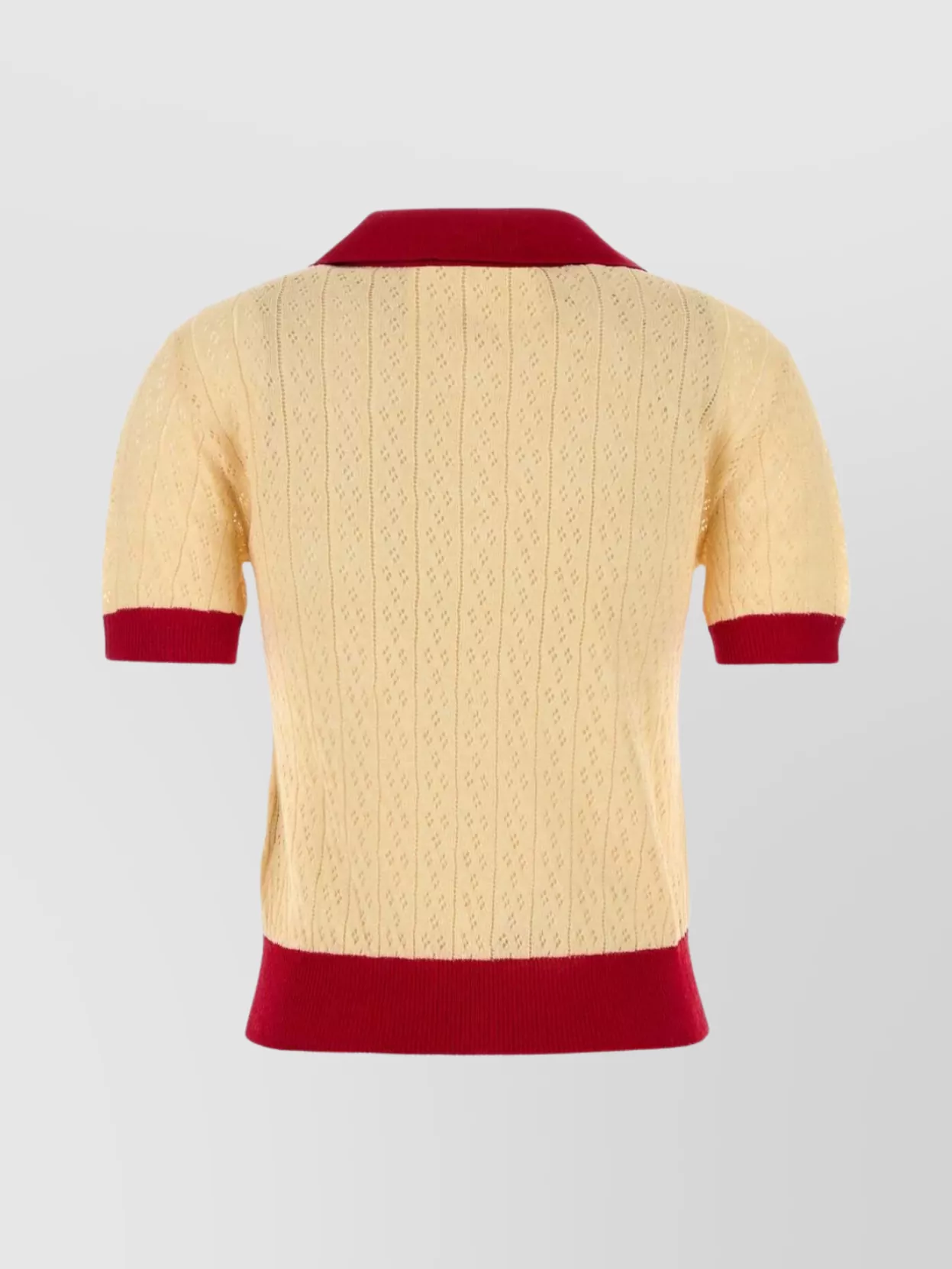 Valentino Garavani Two-tone Linen Blend Polo Shirt In Yellow