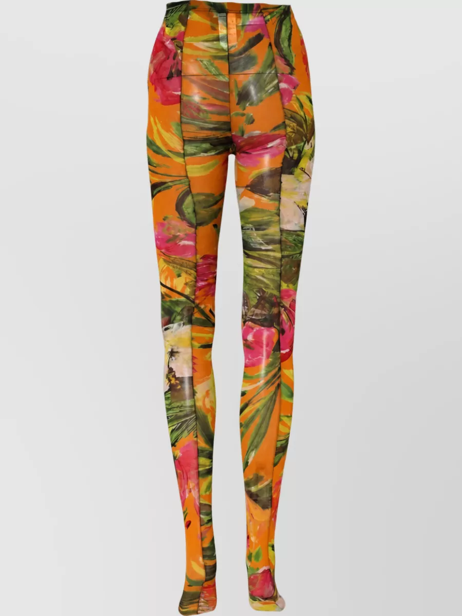Dolce & Gabbana Floral Nylon Tights In Multi