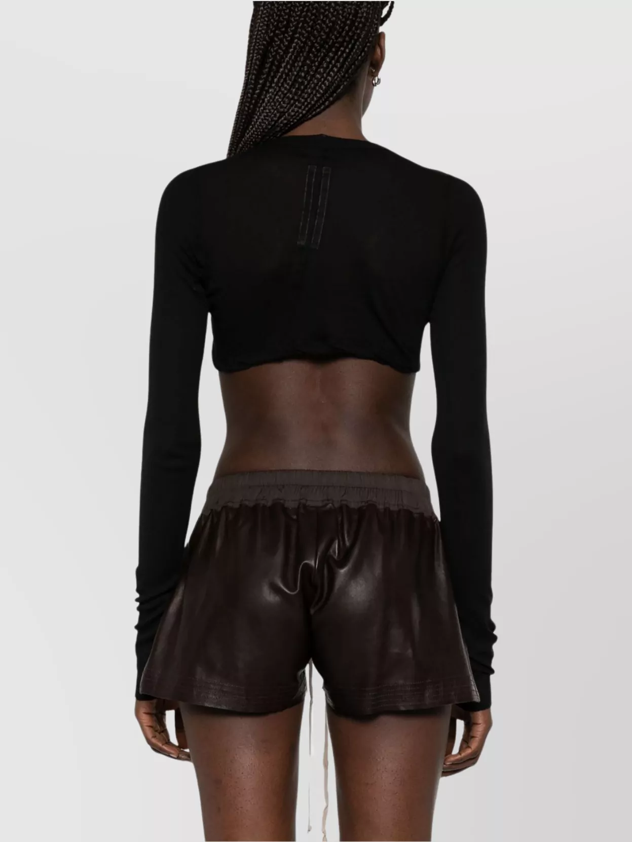 Rick Owens Cotton Cropped Top Long Sleeves