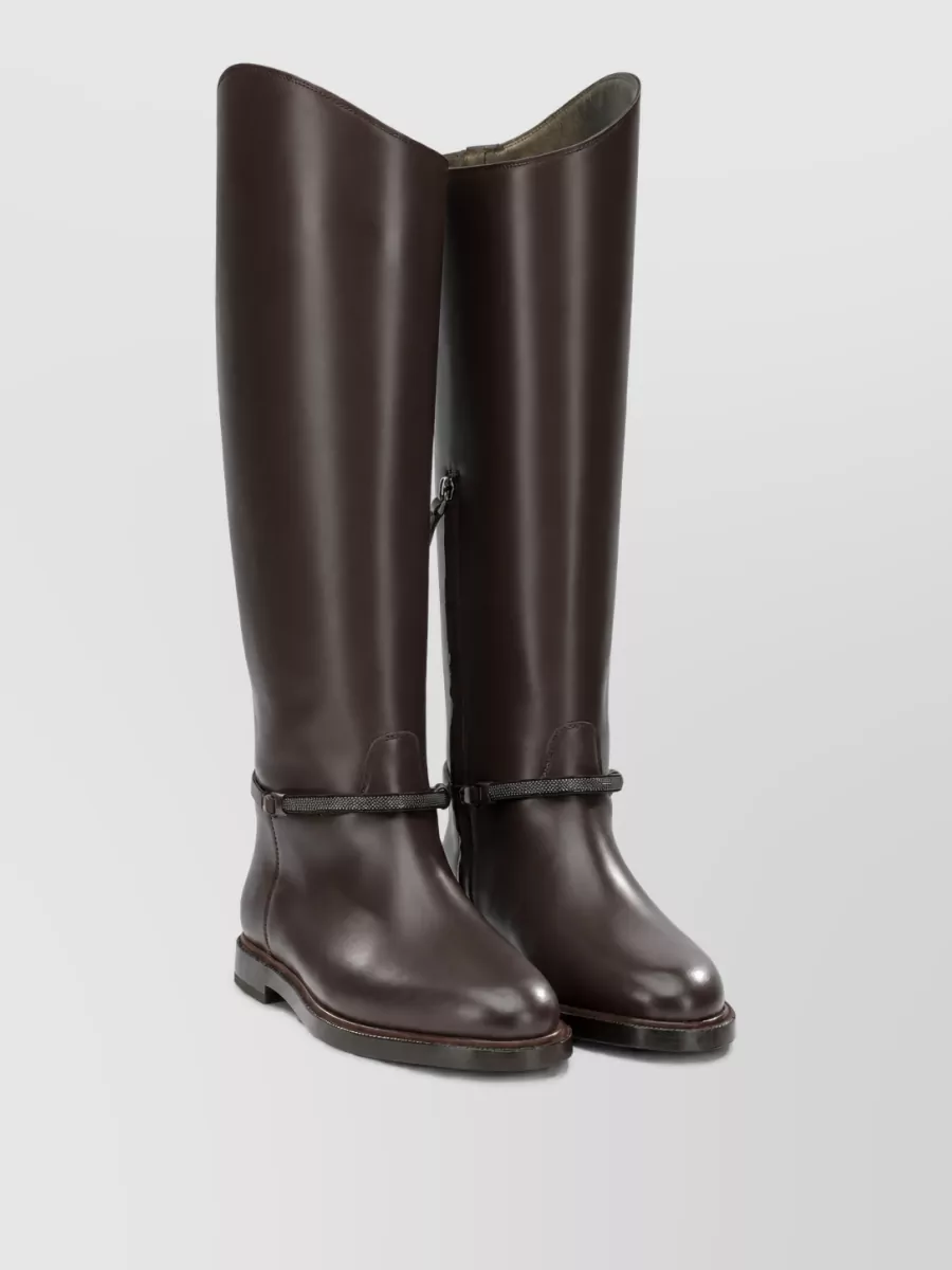 Brunello Cucinelli leather knee-high boots
