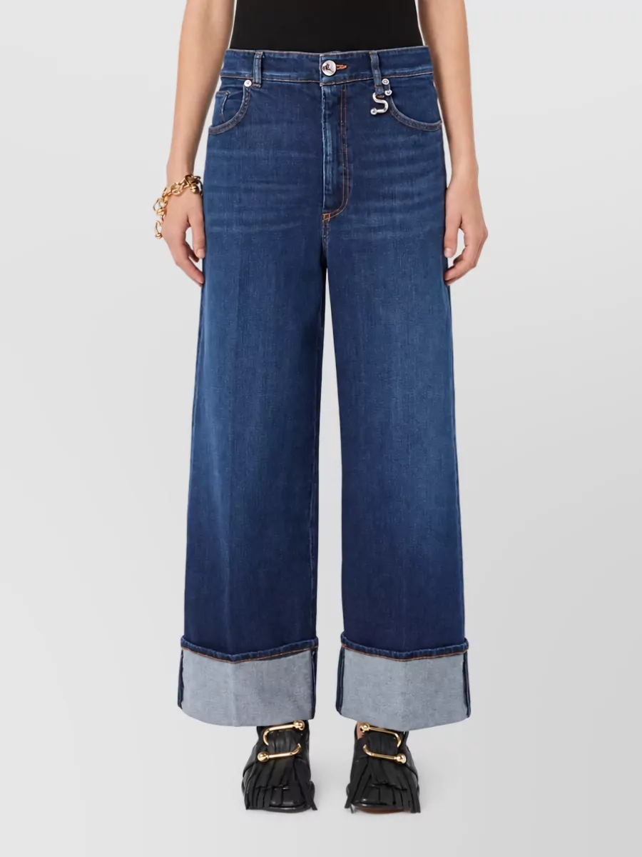 Sportmax Cropped Cuffed Relaxed-Fit Denim Jeans