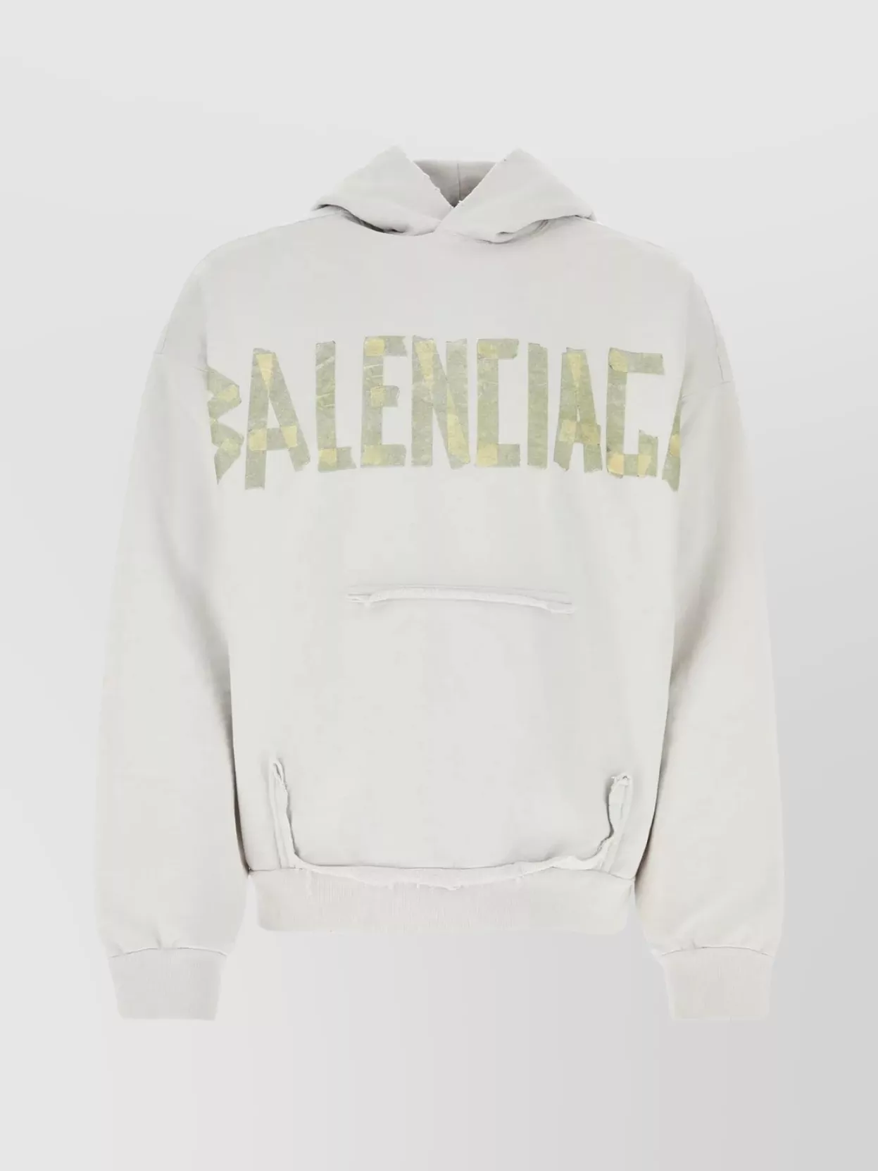 Balenciaga Cotton Hooded Sweatshirt With Drop Shoulders In White