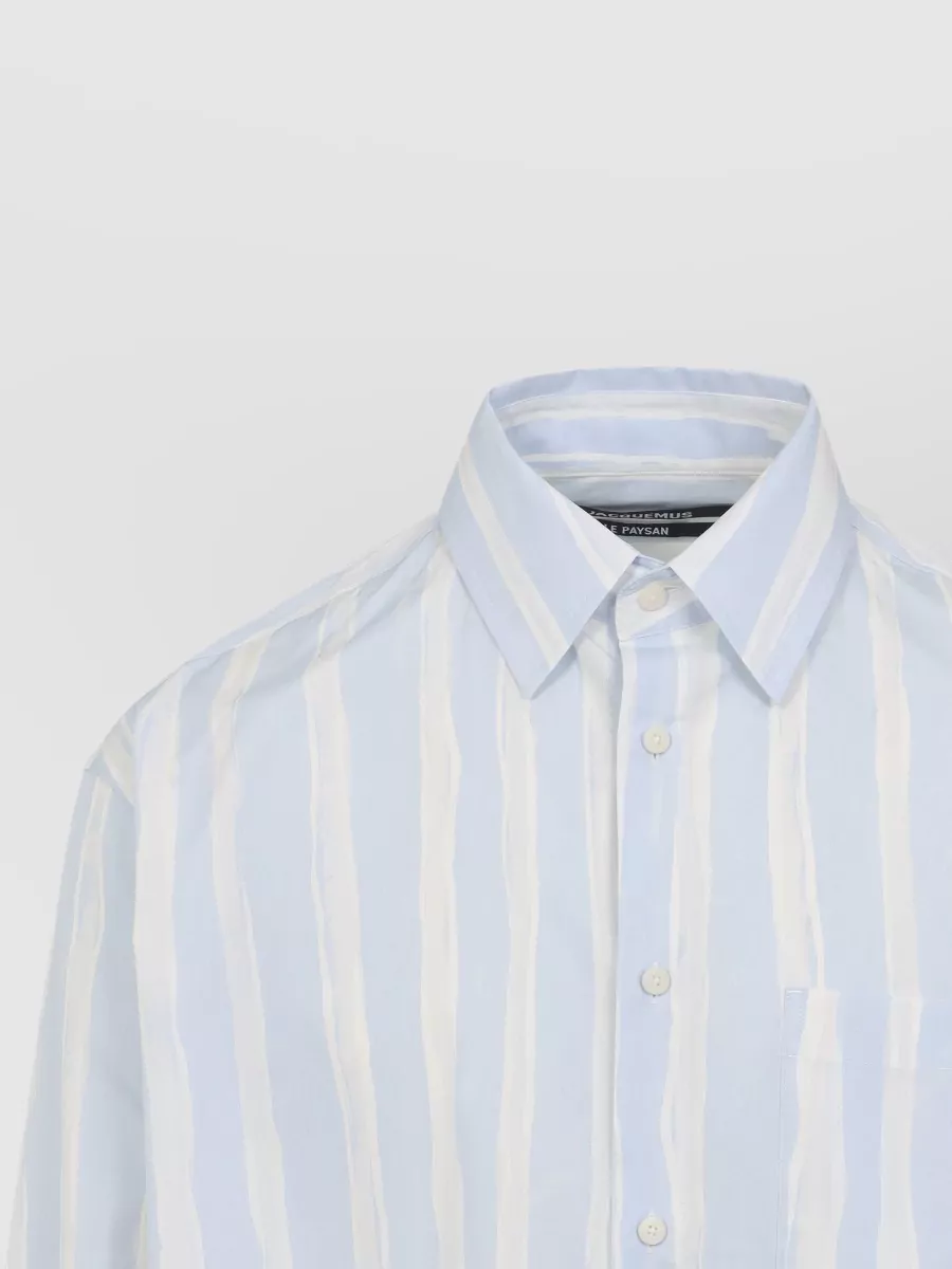Jacquemus Camargue Long Sleeve Striped Shirt Button Collar