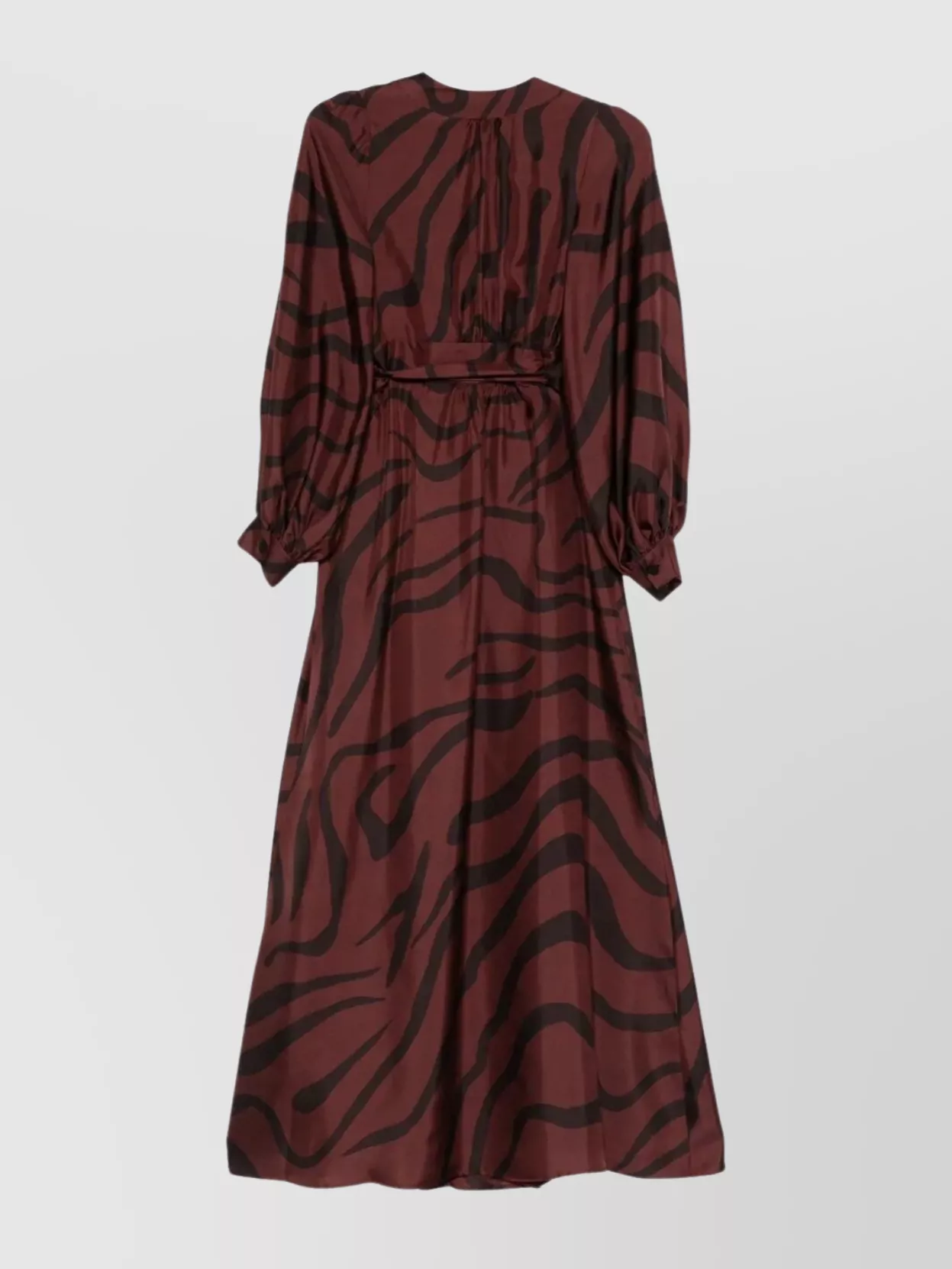 Raquel Diniz Wrap Dress With Long Sleeves And Tie Waist In Brown