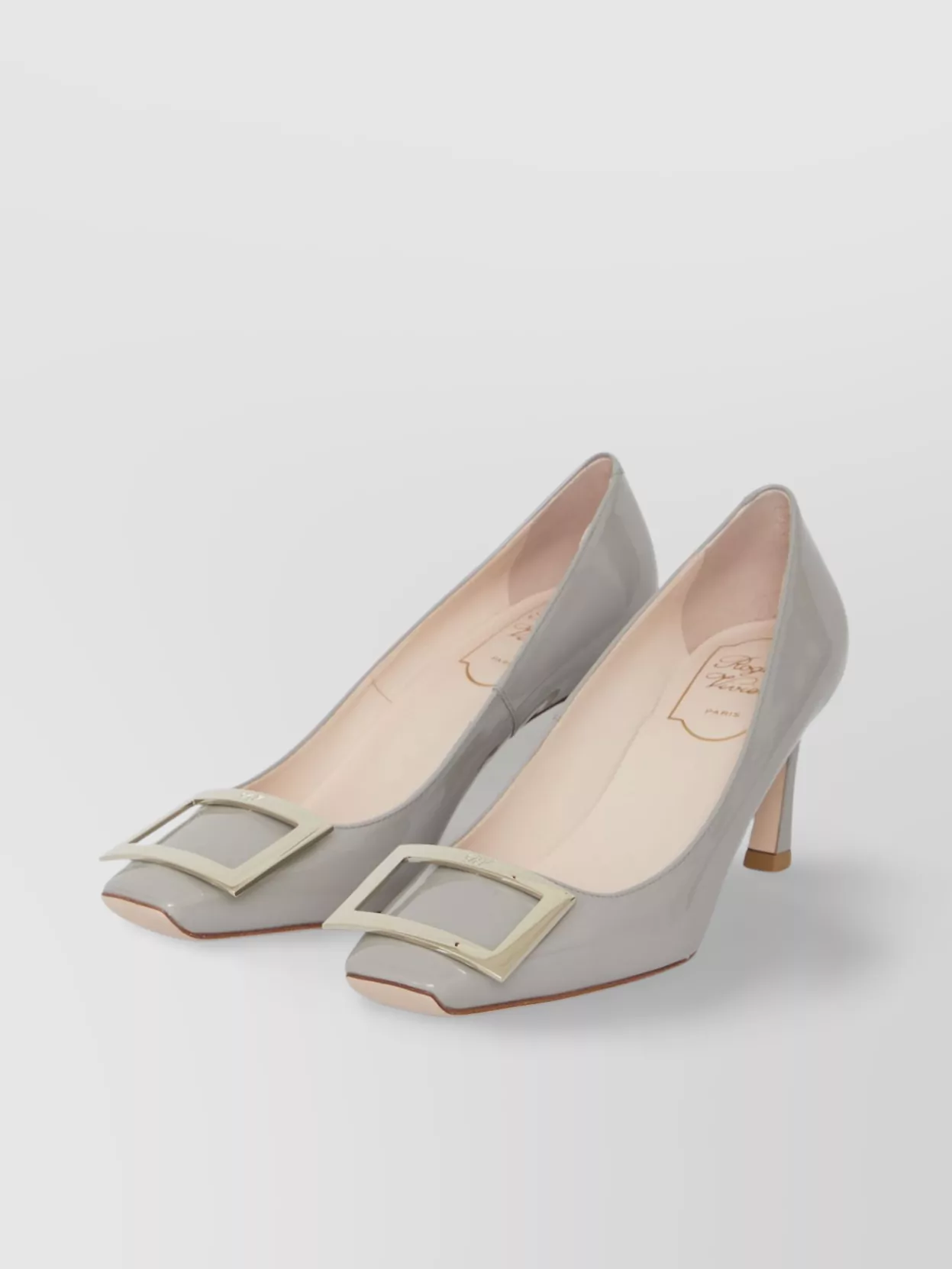Roger Vivier Trompette heel square toe patent pumps | The