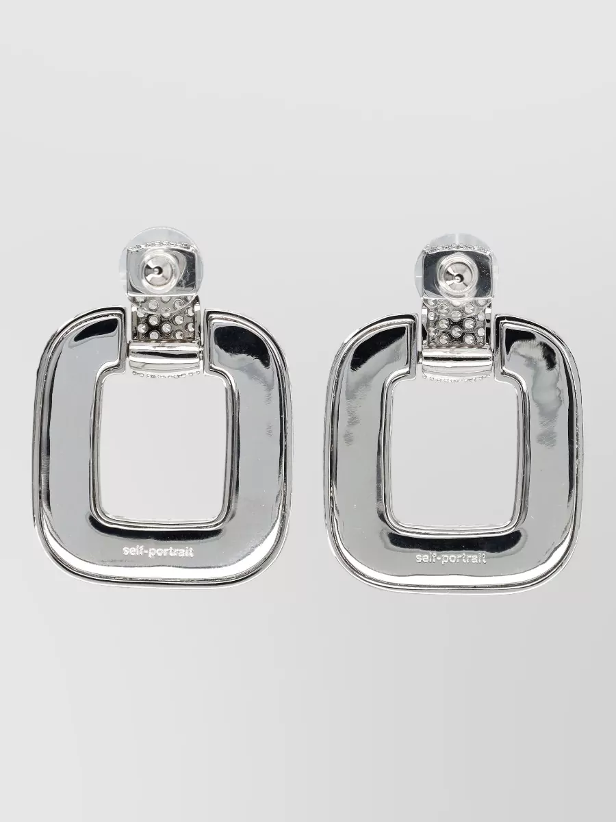 Self-Portrait Crystal-Embellished Drop Earrings