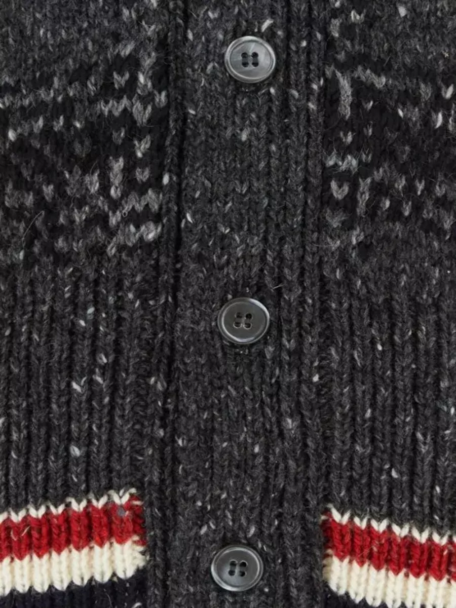 Thom Browne Tartan Jacquard Long Sleeve Cardigan
