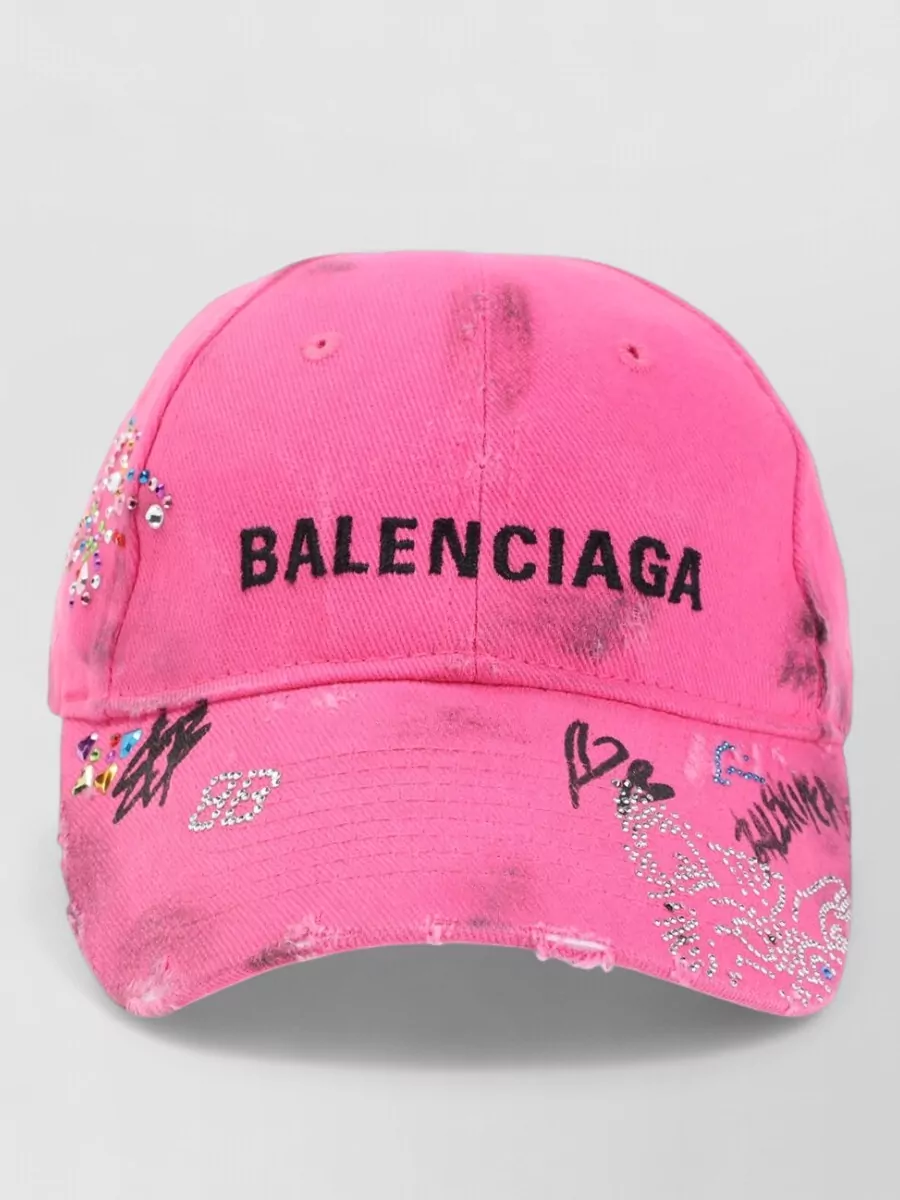 Balenciaga Cotton Crystal-Embellished Baseball Cap