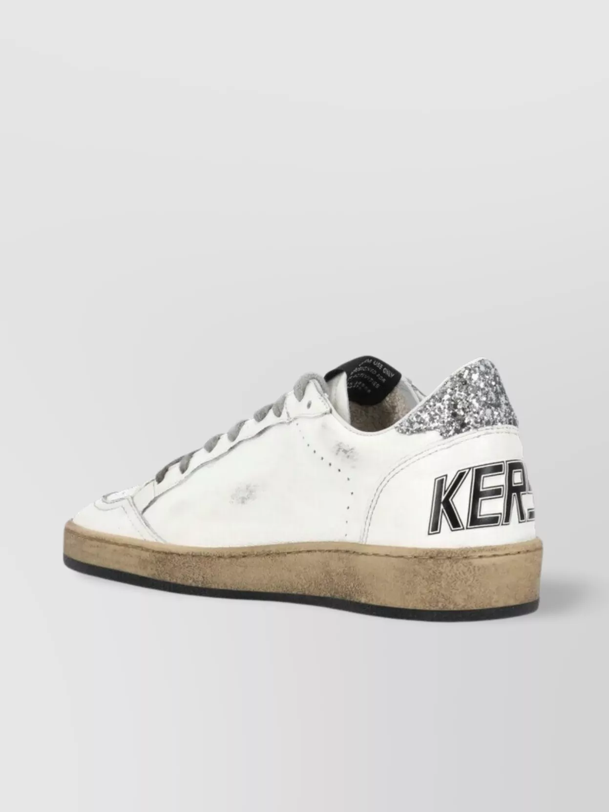 Golden Goose Low Top Leather Sneakers With Glitter Detail