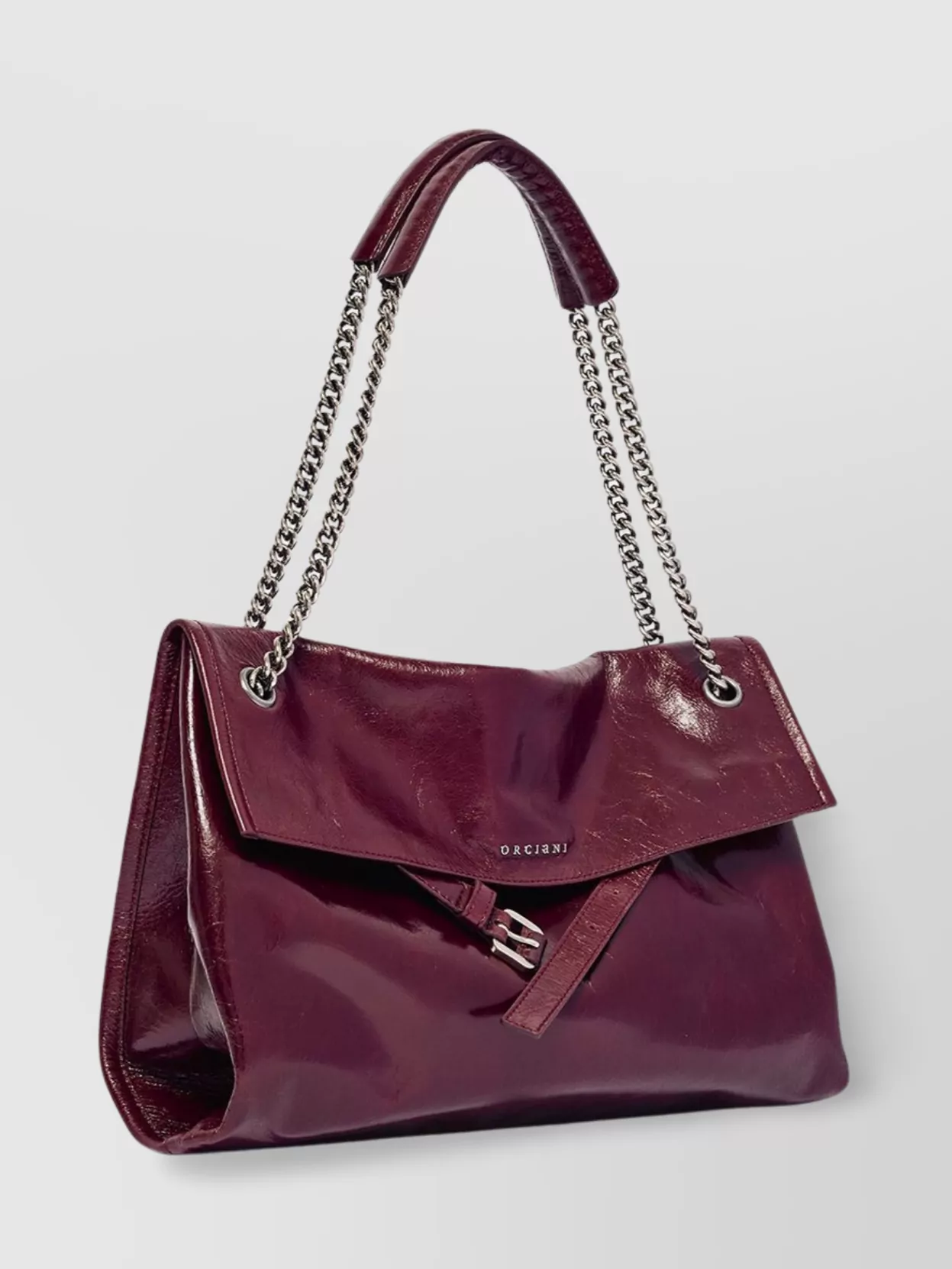 Orciani Leather Chain Strap Shoulder Bag